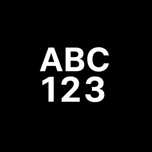 Ar galite sugeneruoti kvadratinį vaizdą „SHopify“. Vaizde turi būti baltas fonas, iškirptos raidės ABC, o po raidėmis turi būti iškirpti skaičiai 123.  
ABC ir 123 turi būti vienodo dydžio ir pločio.