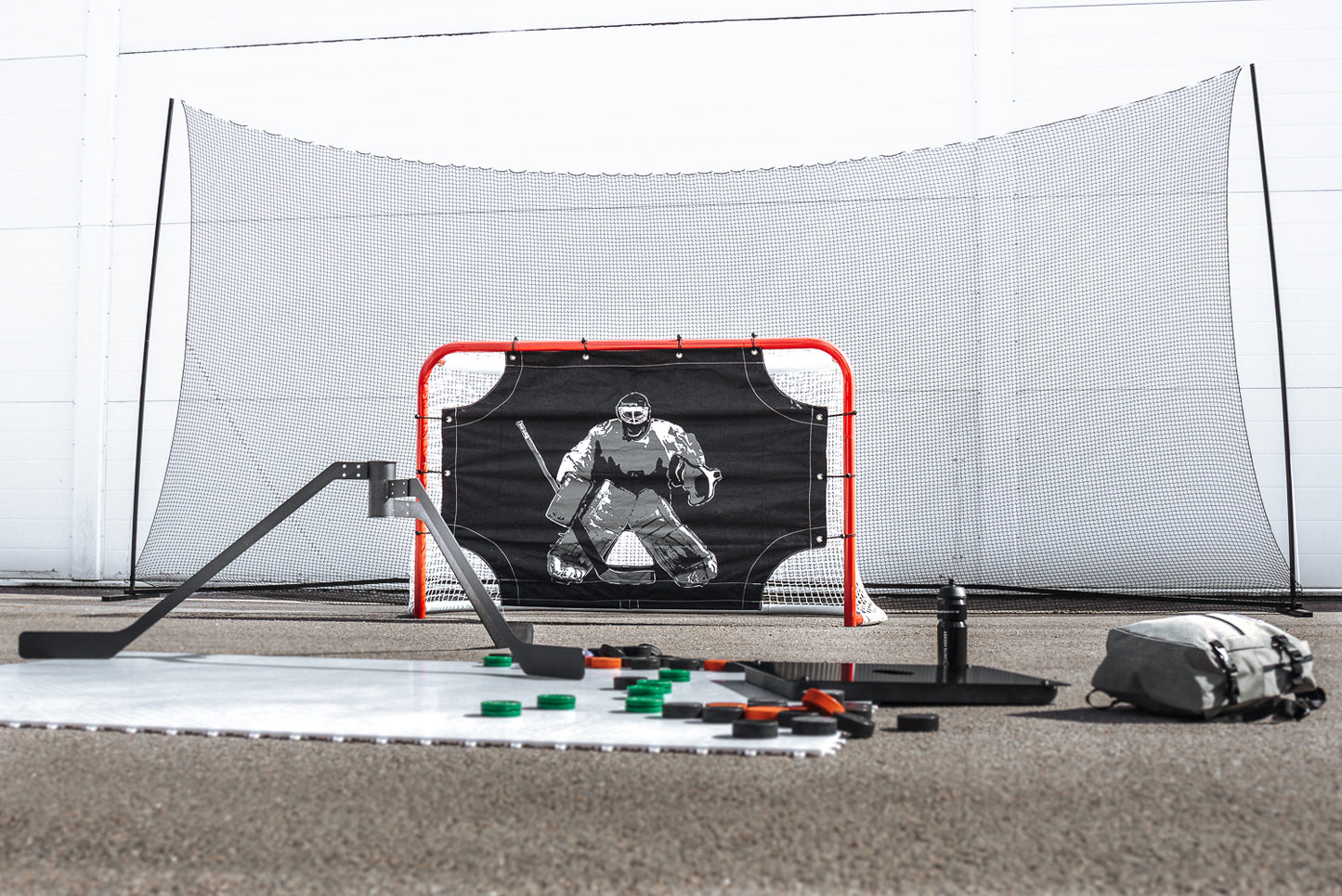 UNITE Skyddsnät Hockey – Komplett backstop med ram, stolpar & nät